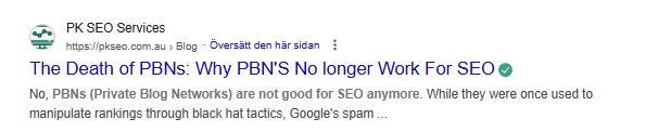 Döden för pbn länkar