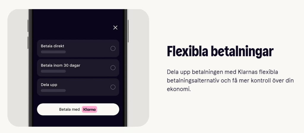 Klarna delbetalning