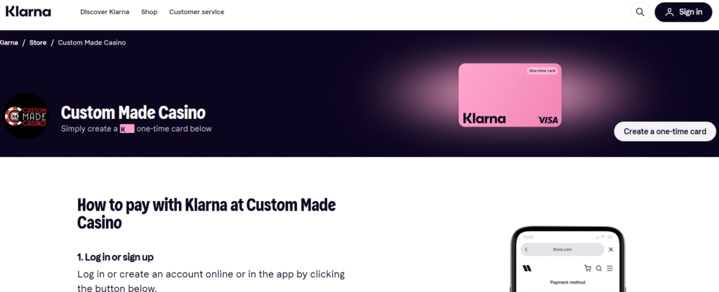 Klarna custom made casino kort