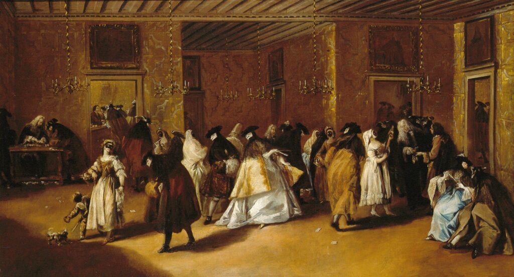 Pietro Longhi: Il Ridotto eller Francesco Guardi: The Ridotto (The Foyer)