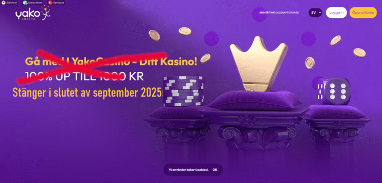 Yako casino stänger
