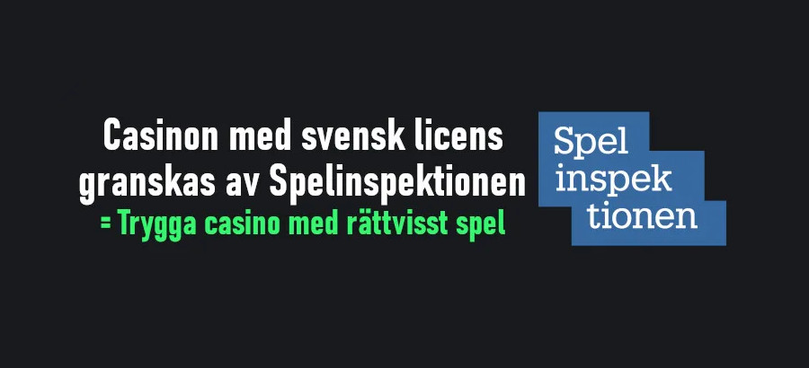 Casinon med Svensk licens granskas av Spelinspektionen
