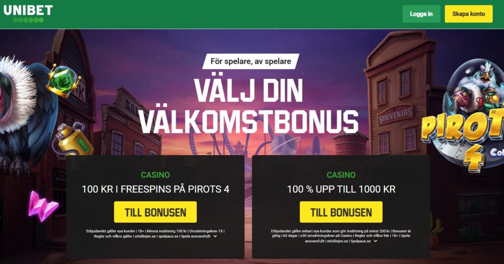 Unibets nya casino bonusar