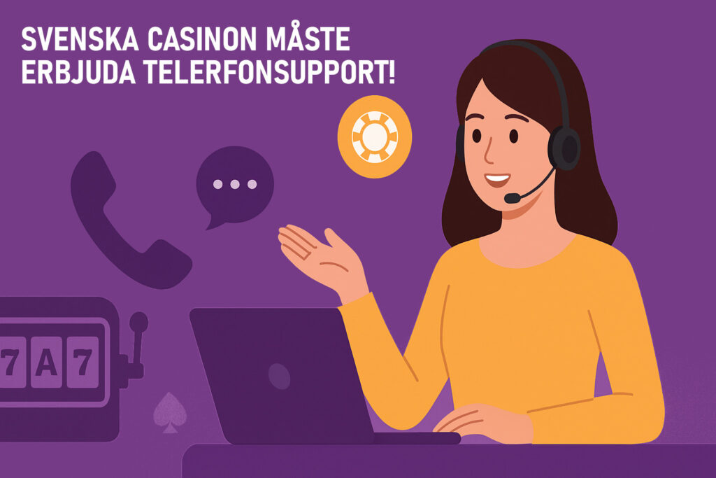 Svenska casinon måste erbjuda telefonsupport enligt svensk lag