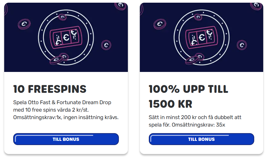 OttoCasino 10 free spins utan insättning