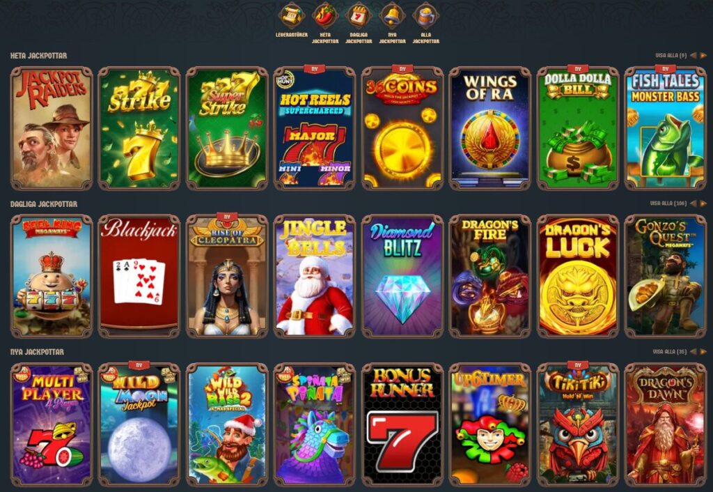 Jackpott spel sektion