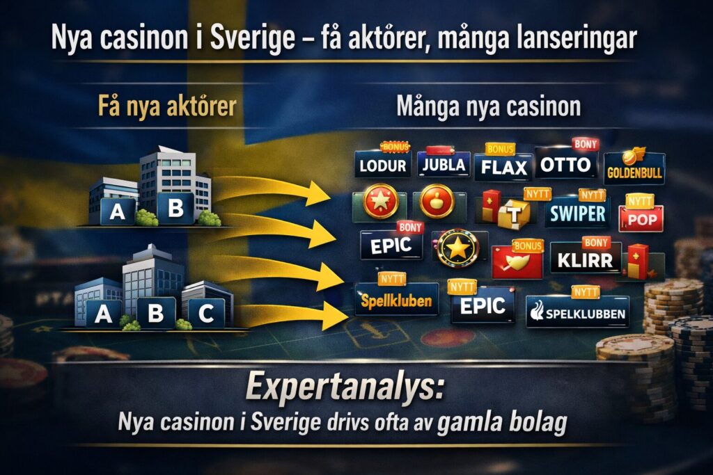 nya casinon i sverige analys , få aktörer, många lanseringar