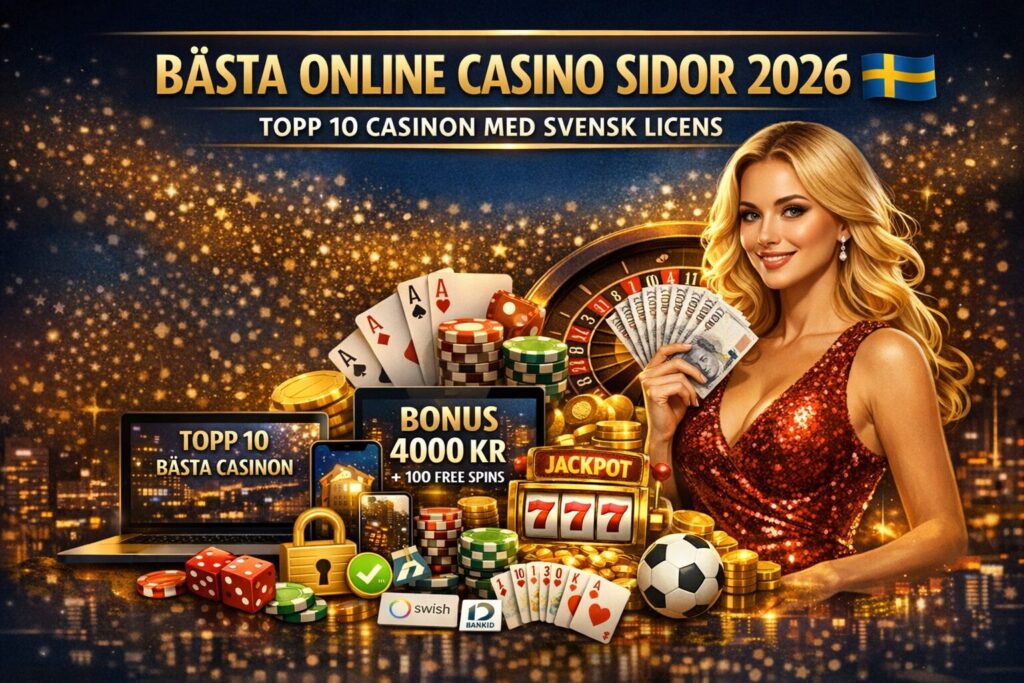 ästa Online Casino Sidor 2026 – Topp 10 svenska casinon med svensk licens, mobilcasino, slots och roulette