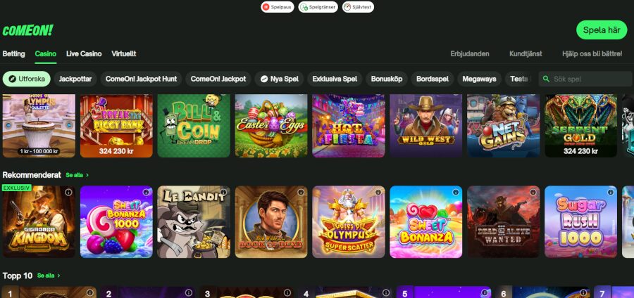 Comeon casinospel