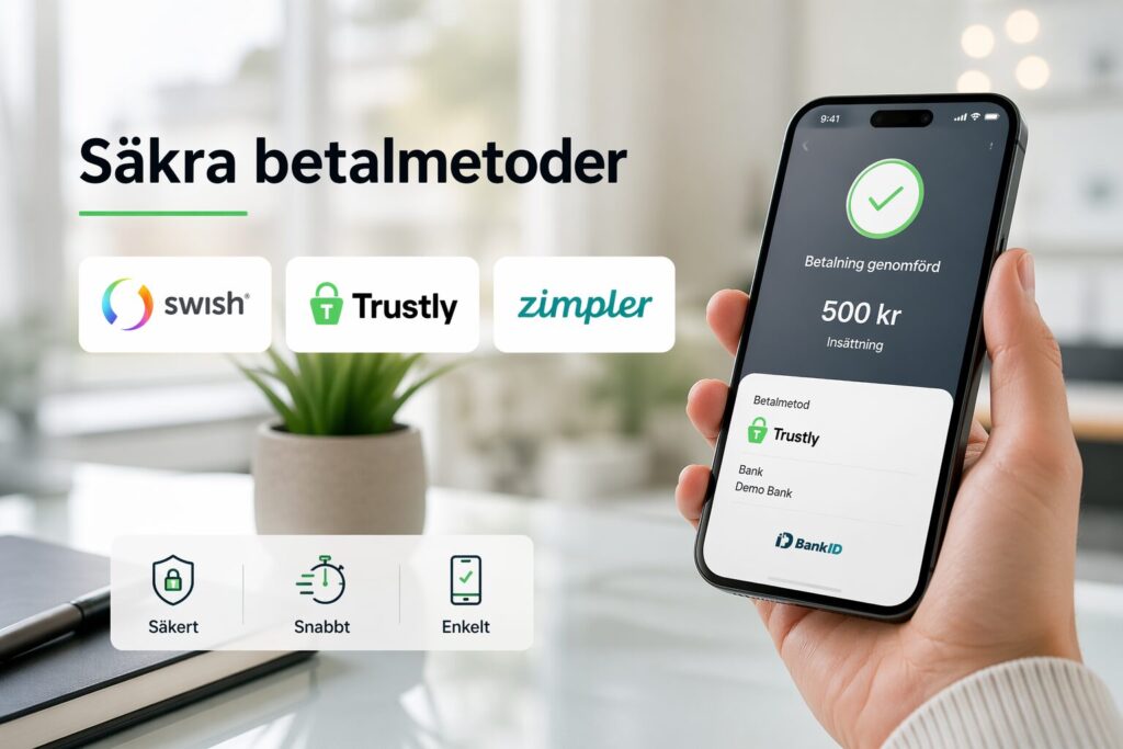 Säkra betalmetoder på svenska casinon