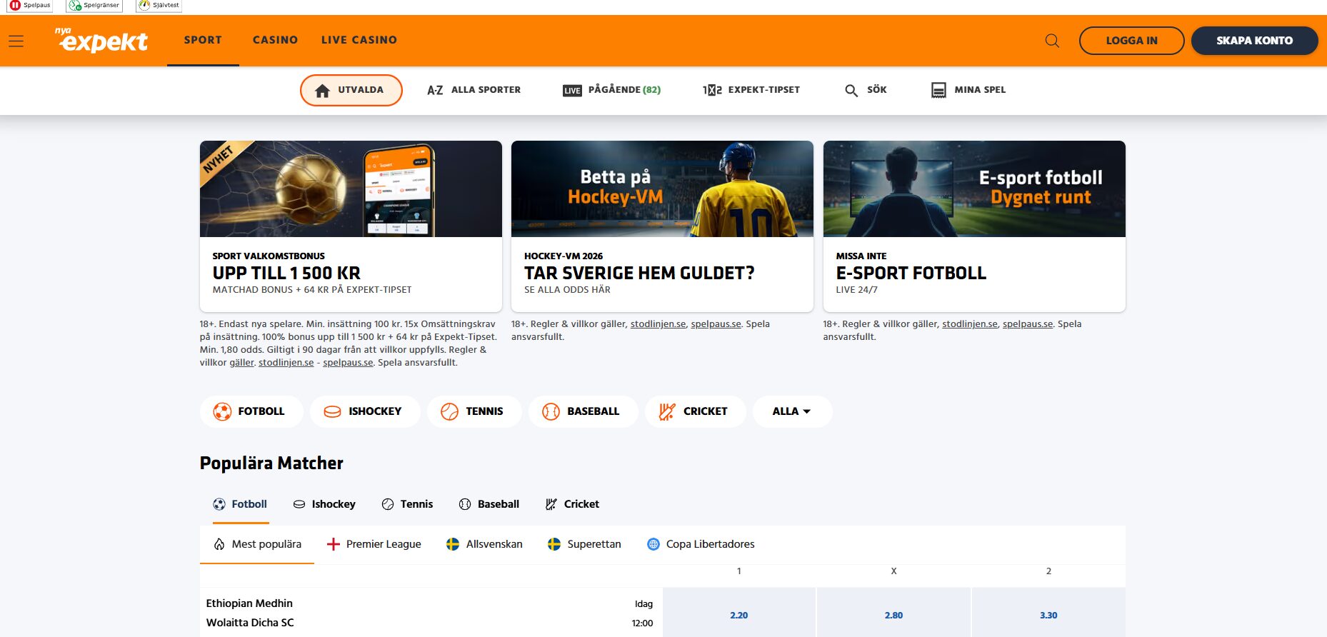 Expekt betting