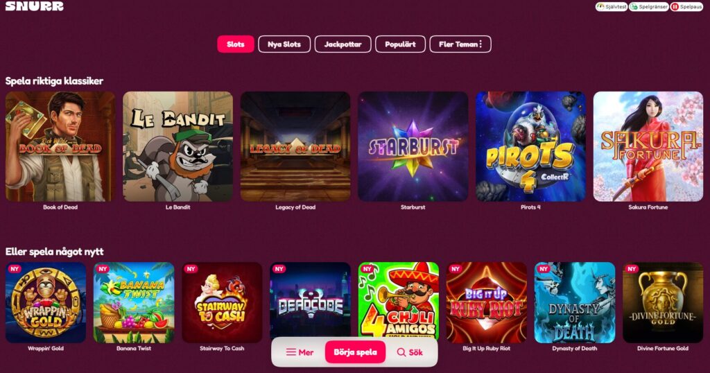 Snurrcasino design