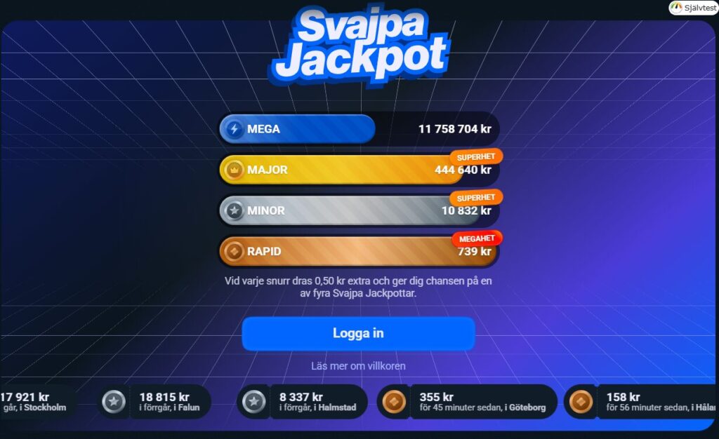 Svajpa jackpottar